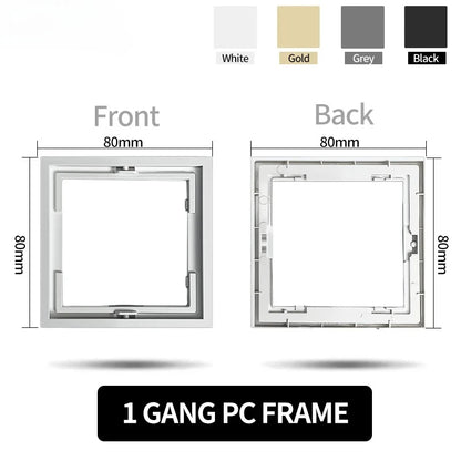 80 mm Typ Rahmen Steckdose 1/2-Wege-Wandknopfschalter USB Typ-C-Anschlüsse Steckdose EU-Standard für Deutschland DIY Teil freie Kombination.