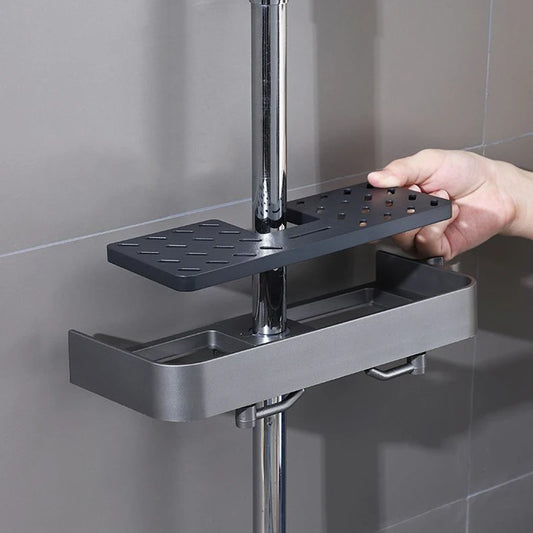 Haushalt Lift Ständer Dusche Rack Dusche Gel Lagerung Rack Badezimmer Perforation-Freies Dusche Stange Tablett