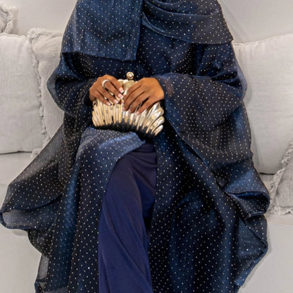 Middle Eastern Islamic Three-Piece Clothing for Women Ramadan Muslim Modest Abaya Dress with Hijab 2025 New Turkey Kaftan Robe.