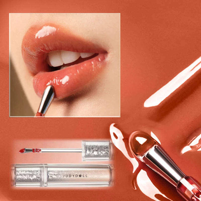 Judydoll Lip Glaze Mirror Shine Watery Lipstick Non-Stick Cup Long Lasting Moisturising Lip Tint Waterproof Makeup Cosmetics.