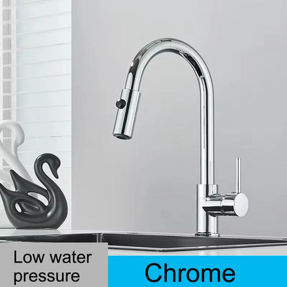 Low water pressure Kitchen Faucet Cold Hot Water Mixer Crane Tap Sprayer Stream Rotation Sink Tapware Multiple styles