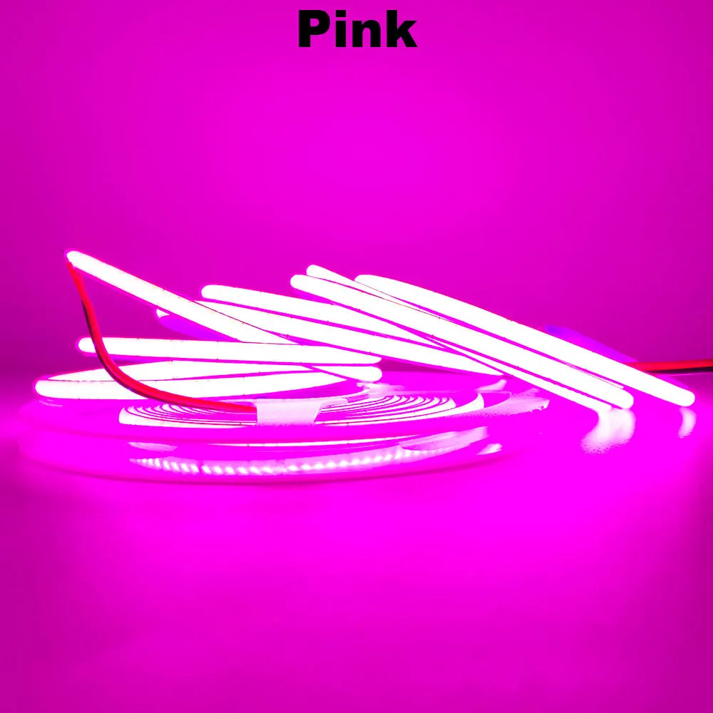 12V 24V COB LED Streifen 5mm/8mm PCB 400/480LEDs/m Flexible Rot/Grün/Blau/Rosa/Eisblau/Gelb Led Streifen Für Wohnkultur LED Lichter.