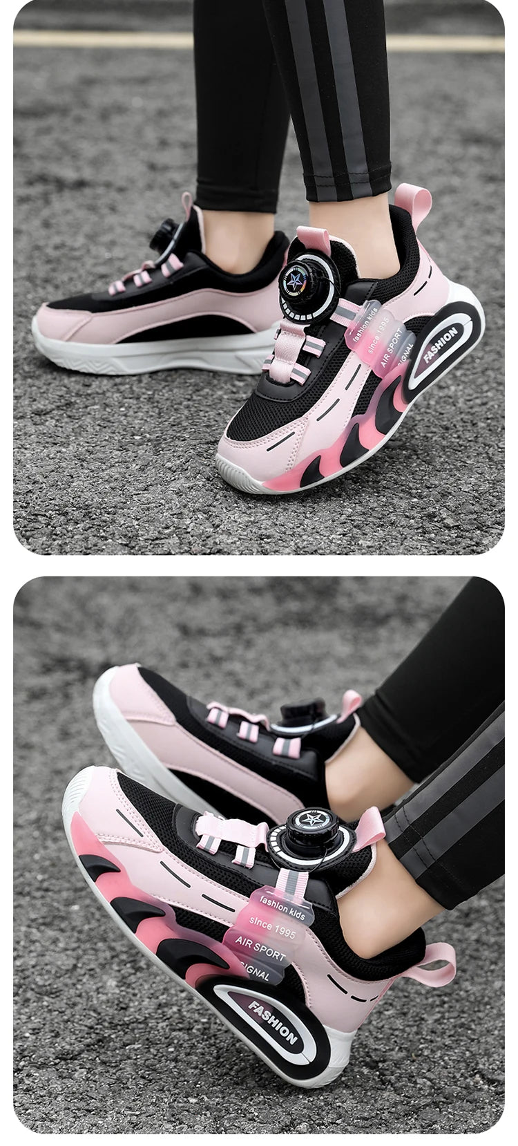 Pink Girl's Fashion Sneakers Anti Slip Comfortable Children Boy's Casual Walking Shoes Outdoor Sport Tennis.