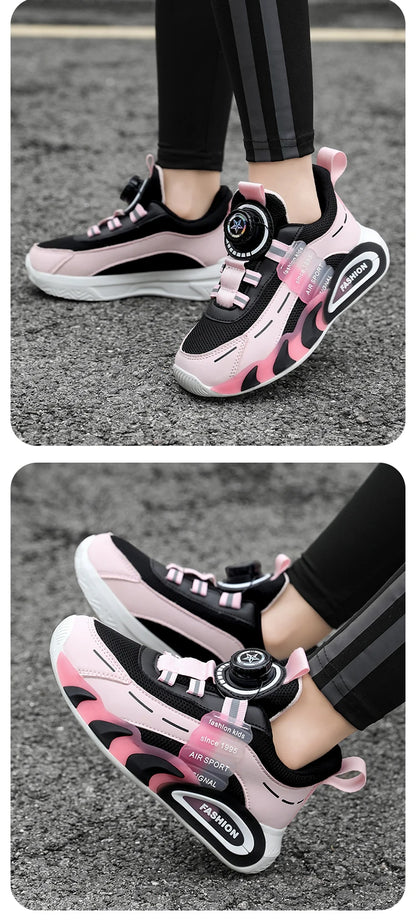 Pink Girl's Fashion Sneakers Anti Slip Comfortable Children Boy's Casual Walking Shoes Outdoor Sport Tennis.