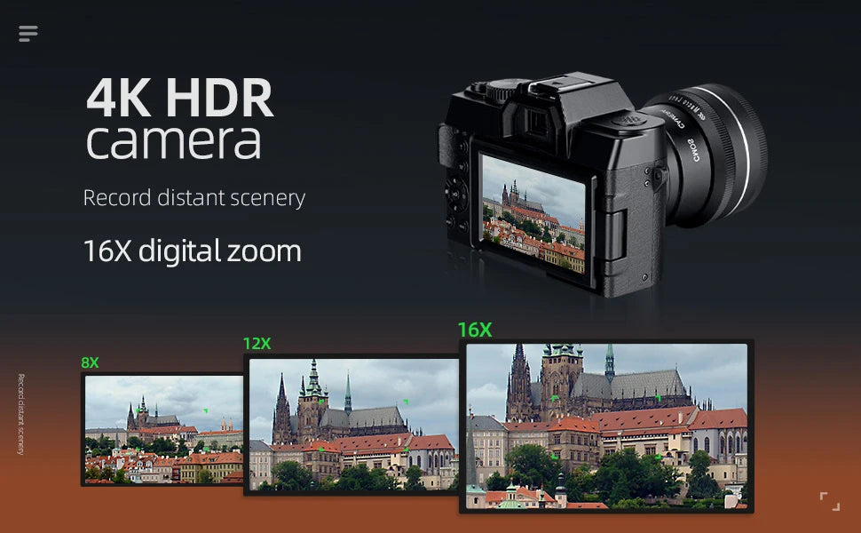 NBD 4K Digital Cameras for Photography,48MP Camera,Travel Vlogging Cameras with 16X Digital Zoom,180°Flip Screen,52mm Macro Lens.