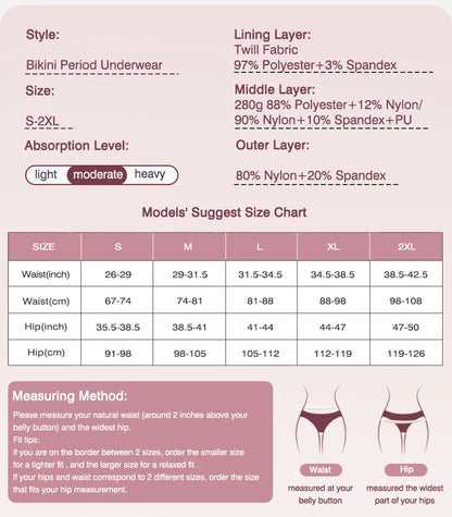 Seamless Menstrual Period Panties 4- Layer Leakproof Protection Women Period Panties Heavy Absorbency Breathable Reusable.