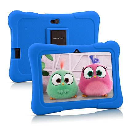 PRITOM 7 Inch Kids Tablet Quad Core Android 10 32GB WiFi Bluetooth Educational Software Installed.