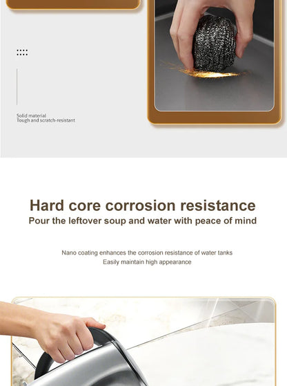 Black Stainless Steel Kitchen Sink Waterfall Sink dishwashing Basin Large Single Sink Household Sink Under The Counter Sink