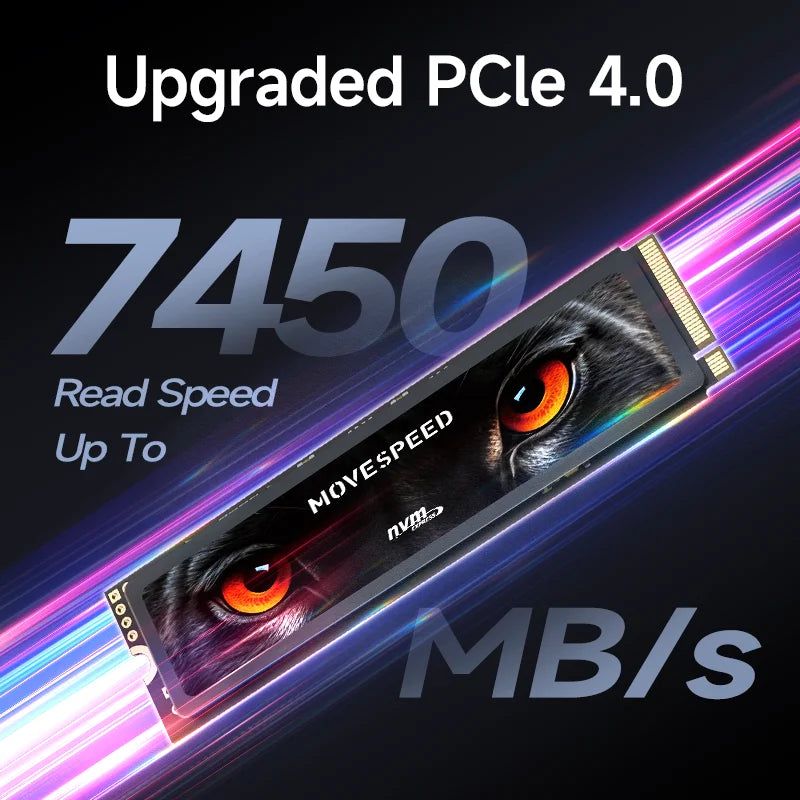 MOVESPEED 7450MB/s SSD NVMe M.2 2280 4TB 2TB 1TB Internal Solid State Hard Disk M2 PCIe 4.0x4 2280 SSD Drive for PS5 Laptop PC.