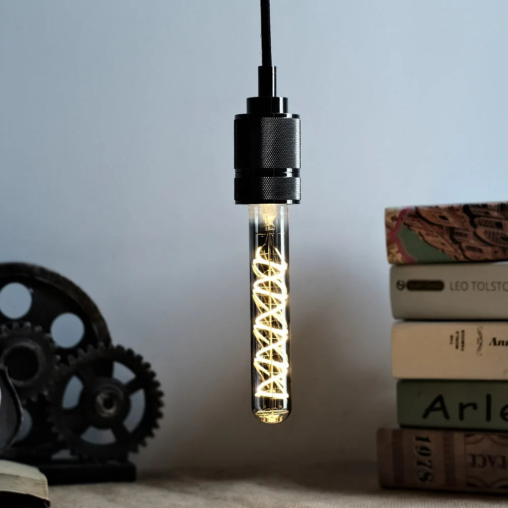 TIANFAN Led Bulbs Vintage Light Bulb ST64 G80 G95 Long Tube Edison Bulb 4W Dimmable 220/240V E27 Smoke Glass 2700K Warm White.