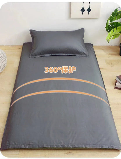 WASART 360° fully enclosed with zipper mattress protector cover student baby single double bed sheet protection pad 90/150cm.