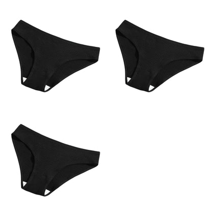 3Pcs/Set Cotton Panties Women Low Waist Underwear Seamless Briefs Solid Color Sports Breathable Underpants Female Lingerie