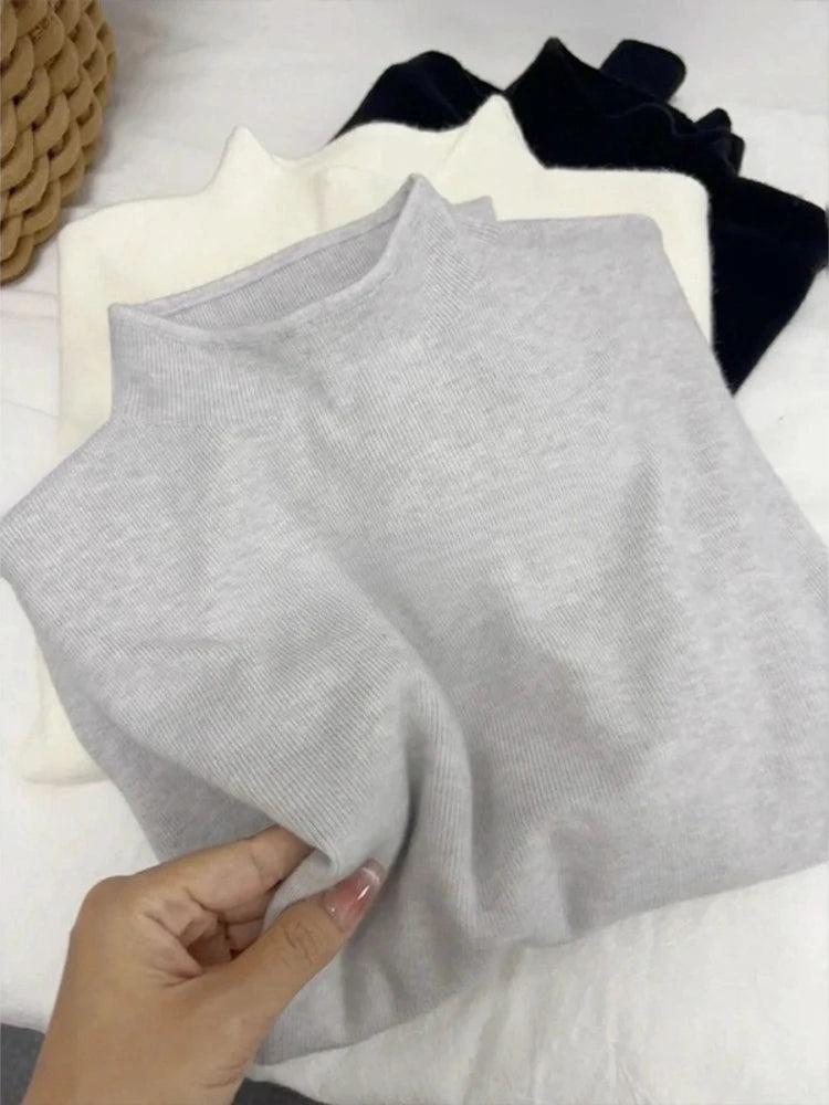 2025 Autumn Winter Fashion Turtleneck Ladies Solid Sweater Women's Casual Vintage Knitted Long Sleeve Pullovers Woman Clothing