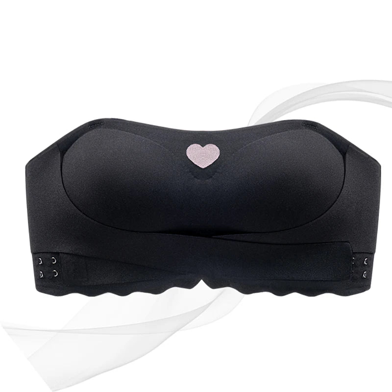 Women's Invisible Strapless Bra Front Buckle Design Anti-Slip Small Chest Gathering Markless All-match Beautiful Underwear