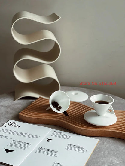 70ml White Cone Coffee Cup And Saucer Set Office Coffeeware Ceramic ESPRESSO Glass Cappuccino Mug Bone China Demitasse Teacup.