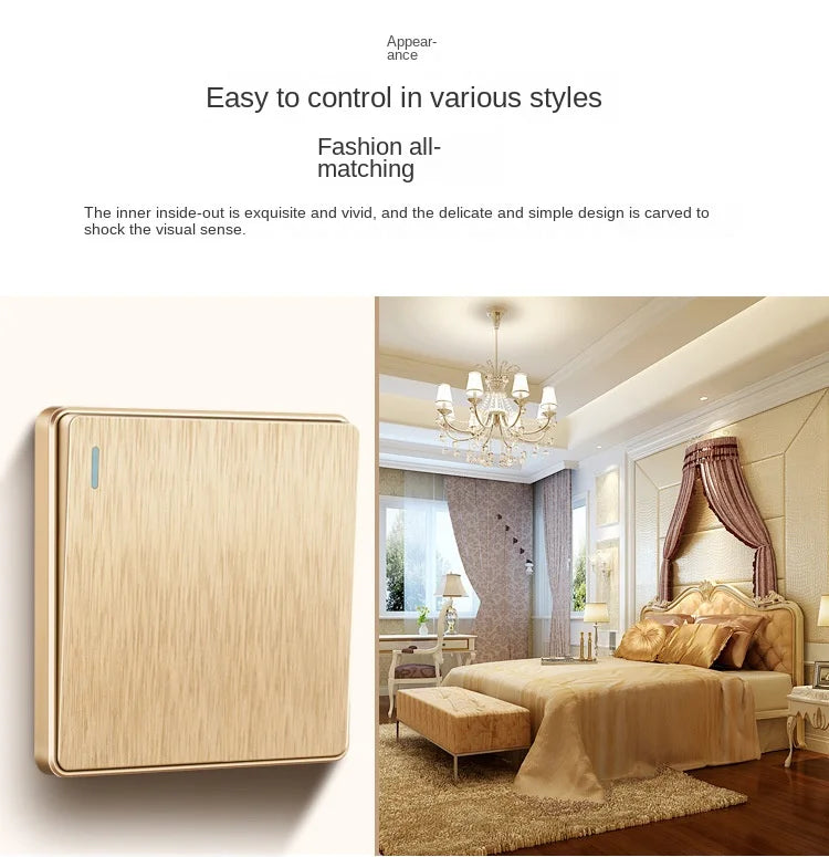 Gold 13A UK Stecker USB Steckdose, Haushalt elektrische licht schalter, universal 5 loch Dual Buchse mit USB Ladegerät, AC110-250V.