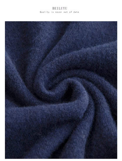 Men 100% Merino Wool Sweater Turtleneck Knitted Pullover Cashmere Warm Solid Color Clothes Business Bottoming Tops Autumn Winter