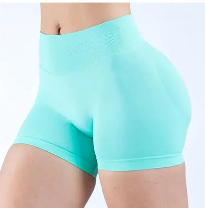 Summer High Waisted Yoga Shorts Women  Fashionable and Sexy Running Fitness Pants Solid Color High Elastic Yoga Leggings.