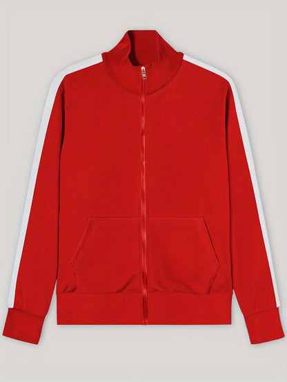 2025 Europe and the United States Spring and Autumn Outdoor New Leisure Men's Sports Suit Color Contrast Outdoor Men's 2 Pieces