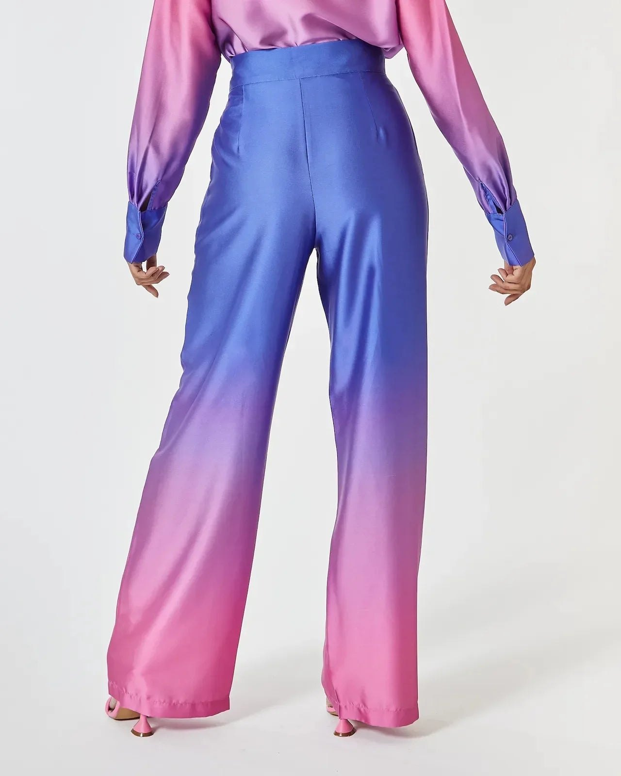 Female Casual Outfit New Summer Print Suits Woman Vintage Printed Long-sleeved Shirt and Loose Wide Leg Pants Set Two Piece Set.