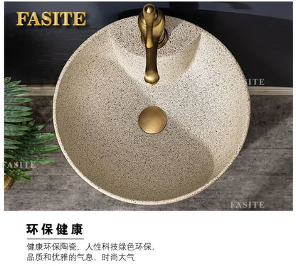 Säulenwaschbecken, Innenhof, integrierter Pool, bodenstehendes Inter-Plattform-Waschbecken, Balkon, Badezimmer, Sockelwaschbecken aus Keramik