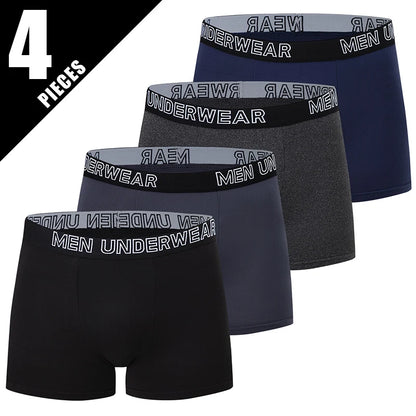 4/10-teilige Herren-Boxershorts für vier Jahreszeiten, Schwarz, modisch, lässig, Basic, vielseitig, Unterwäsche, Übergröße, Jugend-Sport-Basisshorts