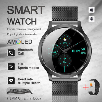 New Women Smart Watch 1.32"Ultra-thin AMOLED HD Screen Sport Fitness Bracelet Custom Watch Face Bluetooth Call Luxury Smartwatch