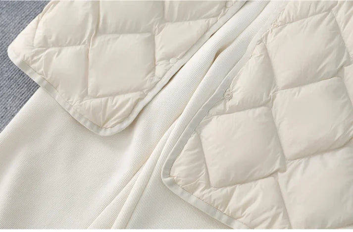 Neuheiten Koreanische X-lange Ärmellose Puffer Jacke 2025, Herbst Winter Frauen Mode Ultra Licht Unten Liner Warme Mäntel 3xl.