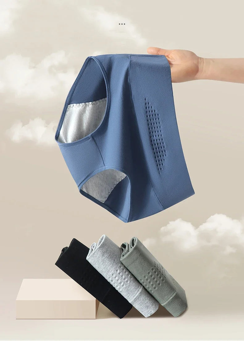 High Waist Period Underwear for Women Leakproof Cotton Menstrual Panties Plus Size 4XL Anti-Odor Absorbent Physiological Briefs.