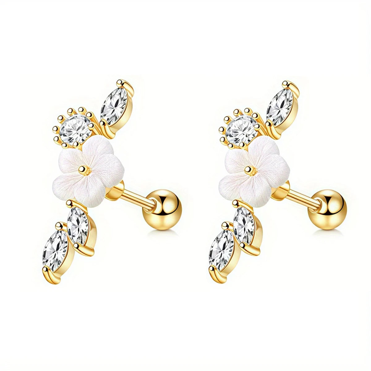 2Pcs 16G Stainless Steel Screw Back Stud Earrings for Women,Cubic Zerconia Cartilage Conch Helix Ear Piercing Jewelry.