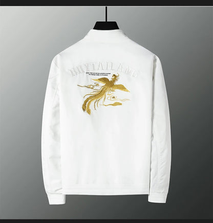 Spring men's Phoenix embroidered jacket Slim youth coat Outdoor sports trend top men's jacket.