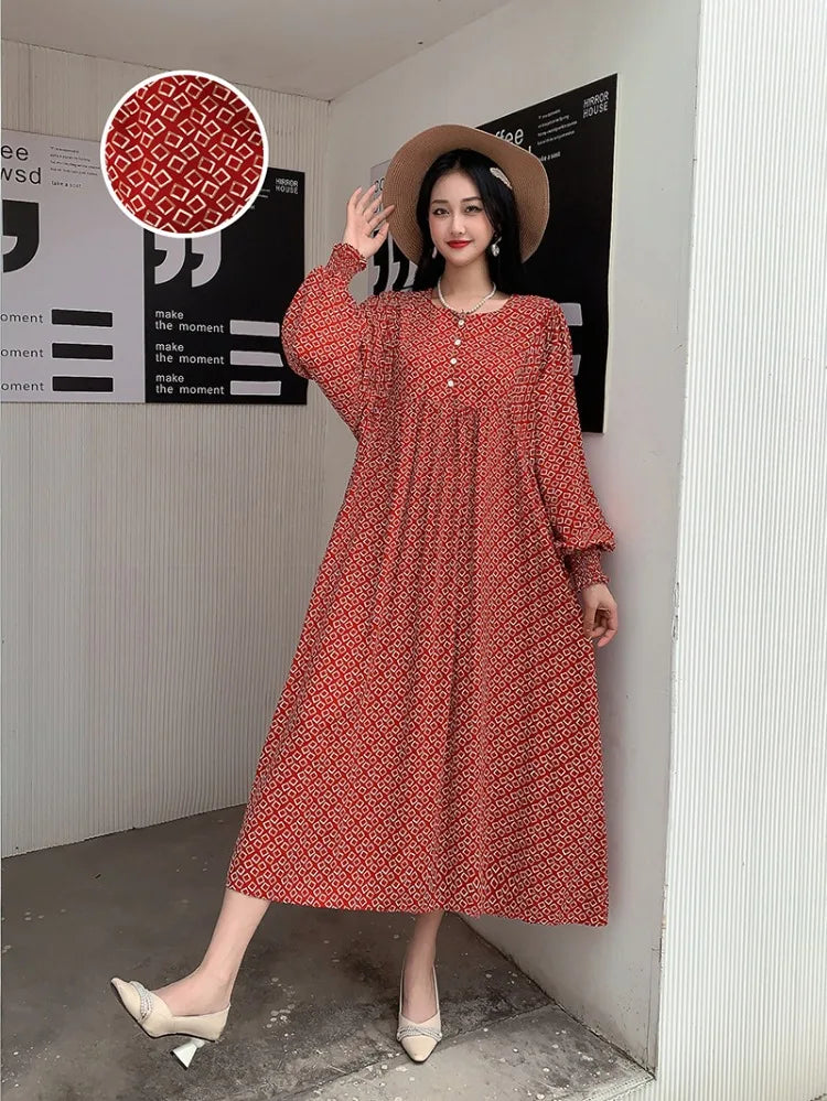 Kleid Frauen Kleidung plus Größe Frühling Sommer böhmischen Strand koreanischen Stil Blumen Vintage Vestidos Robe lose Kleider übergroß.