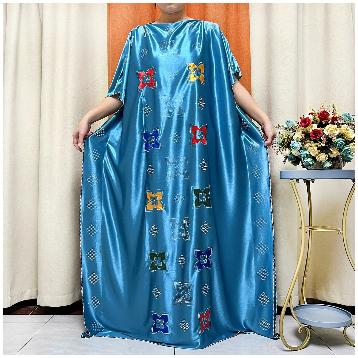 African Abaya For Women Kaftan islamic Clothing With Scarf African Women Dress Inlaid Mubarak Dubai Femme Luxury Muslim Dress.