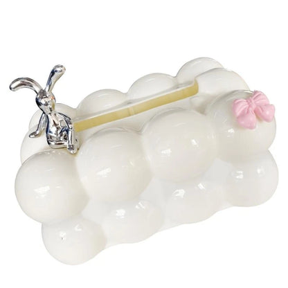 50LF Lovely Rabbit Design Marshmallows Tissue Box For Kids And Adults Home Decoration.