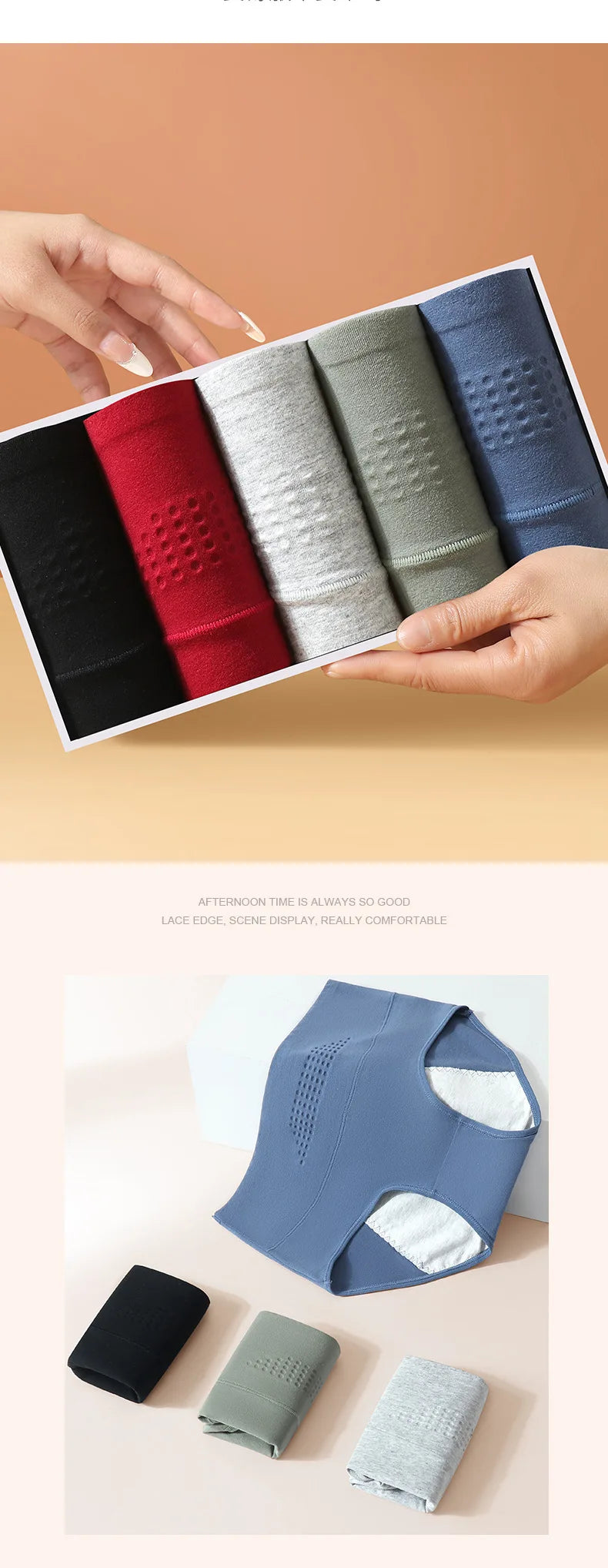 High Waist Menstrual Women Panties Widen Period Pants Leak Proof Physiological Underwear Cotton Plus Size Girl Brief.