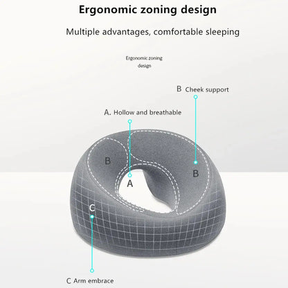Headrest Face Cushion Ergonomics Lying Down Pillow Memory Foam Breathable Head Rest Support Pillow Body Massage Face Rest Pillow.