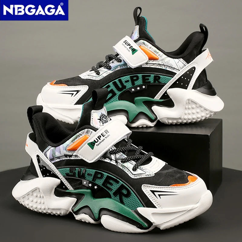 Sport Kids Leather Sneakers Four Season Boys Casual Shoes Non Slip Children Fashion School Walking Running Shoes Size 28-39.