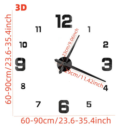 3D Wanduhr Leucht Rahmenlose Wanduhren DIY Digital Clock Wand Aufkleber Stille Uhr für Home Wohnzimmer Büro Wand decor