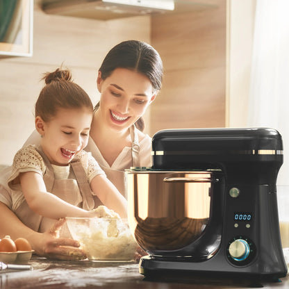 BioloMix Kitchen Food Stand Mixer, Blender, Quiet Motor, Cream Egg Whisk, Whip Dough Kneader, 6-Speed, 1200 W, 6 L, DC.