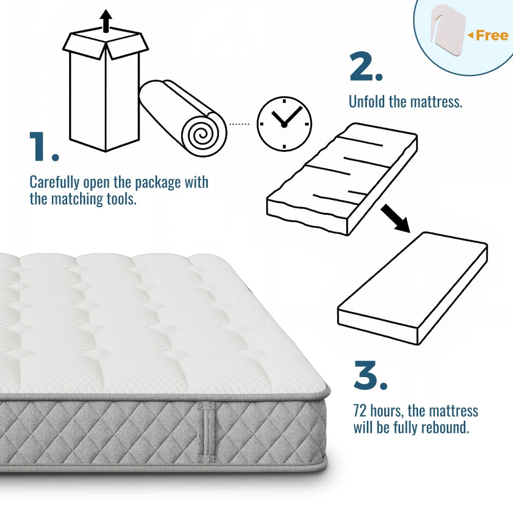 Orthopädische Kaltschaummatratze 90 x 200 cm, Matratze mit 7-Zonen-Taschenfederkernen, mittelfest – OEKO-TEX ®    Zertifiziert