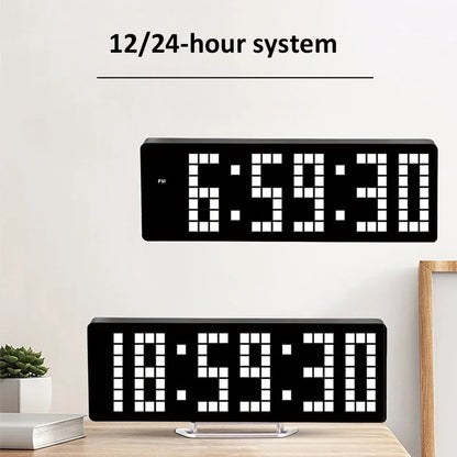 13 Zoll Pixel Digital Wanduhr Timer Positiv/Countdown/Stoppuhr Tischuhr mit Fernbedienung 12/24 Stunden LED Elektronische Uhren