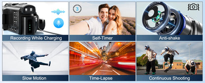 NBD 4K Camcorder Video Camera with 48MP Vlogging Camera With Wi-Fi & App Control,Video Recorder with 3X Battery Life, 16X Zoom.