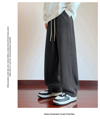 M-7XL Large Size Men's Down Pants Winter 2024 New Thick Lamb Down Casual Low-waist Cotton Pants Oversized Warm Straight Joggers.
