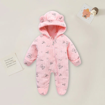 AYNIGIELL 0-12M Cartoon Neugeborenen Body Warme RompersSoft Neugeborenen Baby Kleidung Flanell Herbst Winter Baby Jungen Mädchen Overall.