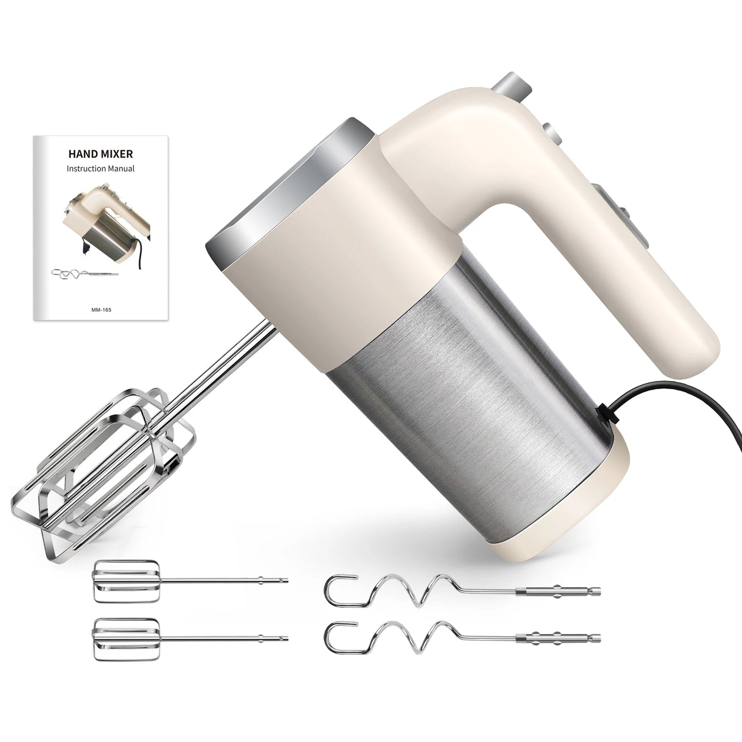 500W High Power Electric Food Mixer Dough Blender Egg Beater Spiral Whisk Cream Mixer For Household Kitchen Cooking Tools.