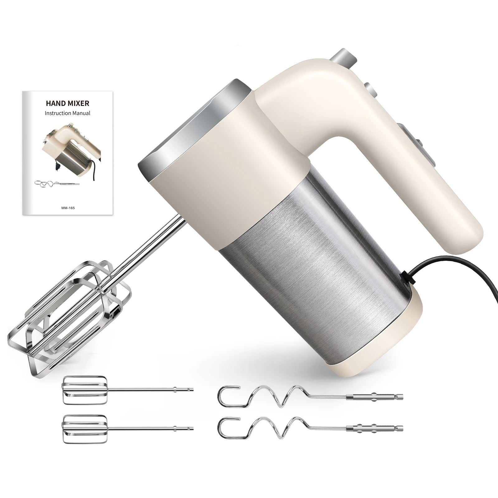 500W High Power Electric Food Mixer Dough Blender Egg Beater Spiral Whisk Cream Mixer For Household Kitchen Cooking Tools.