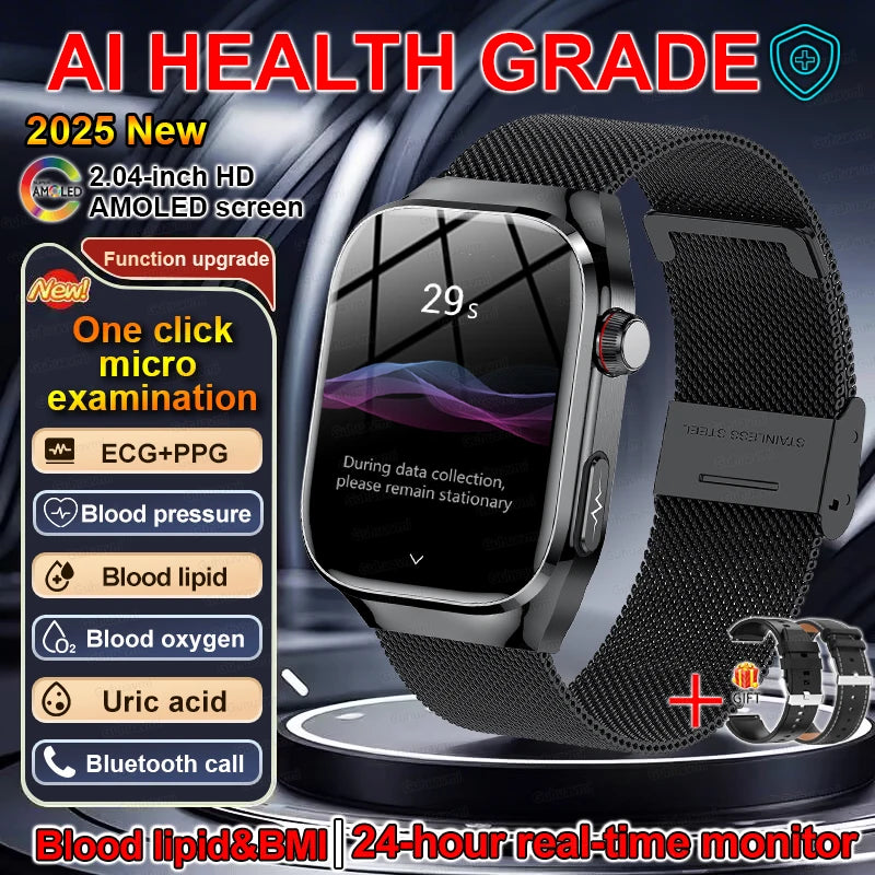 SmartWatch Voice Call Push reminder Physical examination Health Watch Blood Pressure UricAcid Blood Oxygen ECG Sport Smart watch