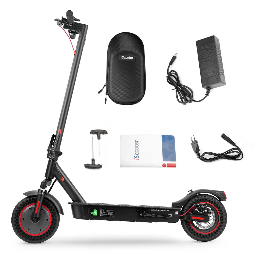 ISCOOTER I9 MAX Adult Electric Scooter 500W motor E-Scooter 36V10AH 10" Honeycomb Solid Tires Foldable EScooter.