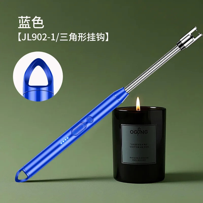 2025 Windproof Kitchen Electric USB Lighter Long Candle BBQ Gas Stove Ignition Camping Rechargeable Arc Flameless Plasma Lighter.