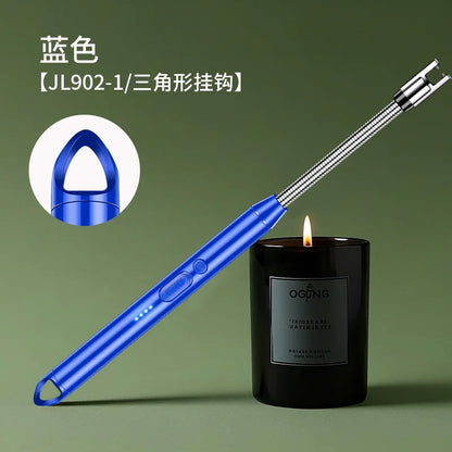 2025 Windproof Kitchen Electric USB Lighter Long Candle BBQ Gas Stove Ignition Camping Rechargeable Arc Flameless Plasma Lighter.